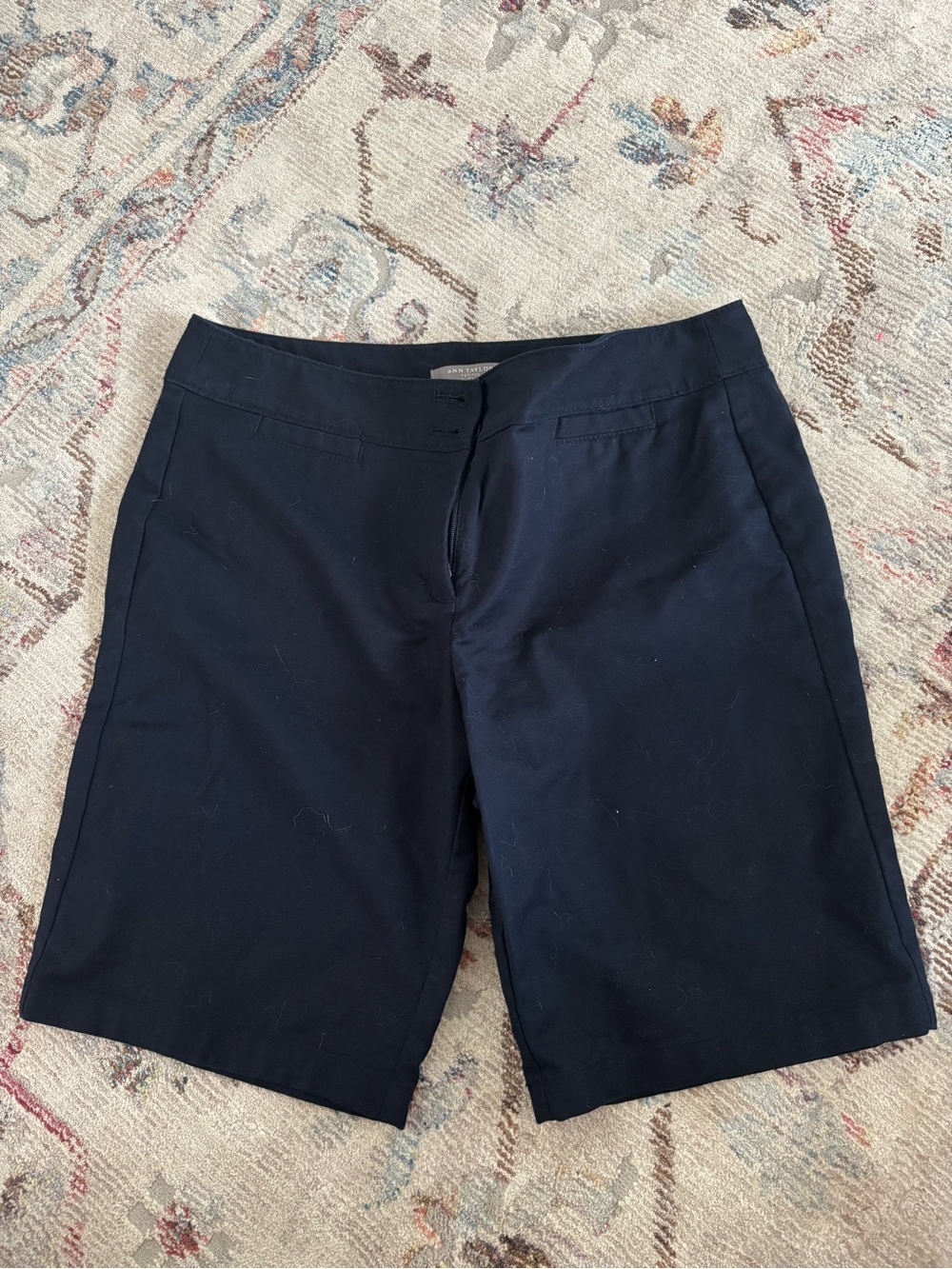 Ann Taylor Navy Flat-Front Women's Shorts